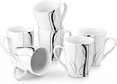 VEWEET Ceramic Coffee Mugs Set of 6, 11 OZ Coffee Cups Set with Handle, White Mugs Set Porcelain Cup Set for Kitchen, Microwave Dishwasher Safe, Series Fiona by CozyNest Decor
