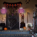 BRIGHTDECK Outdoor Halloween Ornaments, Lighted Pop-Up Outdoor Holiday Ball Decoration with 80 LED Lights, 8 Light Modes, Lighted Collapsible Holiday Decorations for Yard, Home (Purple) by CozyNest Decor
