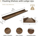 Picture Ledge Shelf, Wood Floating Shelves Set of 2, 36 inch Picture Ledge Shelves, Photo Ledge Nursery Book Shelves Wall Mounted for Living Room Kids' Room Bedroom, Color Walnut by TinyTreasures Baby Boutique