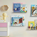 NIUBEE 16.5-Inch Acrylic Floating Bookshelves, 4-Pack, Clear Modern Wall Shelves for Child/Toddler， Invisible Ledge Book Shelves for Multi-Layer or Multi-Room Storage in Kids’ Rooms and Family Spaces by TinyTreasures Baby Boutique