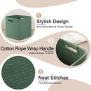 OIAHOMY Storage Cubes 11 Inch Storage Bins-3 Pack, Cotton Rope Woven Baskets for Organizing, Square Baskets for Shelves Organizer, Classroom, Toy Basket, Green by TinyTreasures Baby Boutique