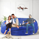 Bean Bag Chair for Adults 7FT,Soft Removable Cover for Teens/Girls Bedroom,Fluffy Giant Round Floor Beanbag Lounger Chairs (No Filler,Sapphire) by CozyNest Decor