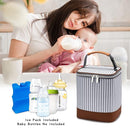 Breast Milk Cooler Bag with Ice Pack Fits 4 Baby Bottles Up to 9 Ounce, Baby Bottle Bag Great for Nursing Mom Daycare, Strap by TinyTreasures Baby Boutique