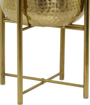 CosmoLiving by Cosmopolitan Metal Indoor Outdoor Planter Deep Recessed Hammered Dome Large Planter Pot with Removable Stand, Set of 2 Planters 17", 19"H, Gold by GreenHaven Gardens