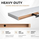 White Floating Shelves for Wall, 48 Inch Floating Shelves for Home Decor, Wall Mounted Rustic Wood Shelves, Bathroom, Hanging Deep Shelf for Bedroom, Living Room, Kitchen, 2 Packs by CozyNest Decor