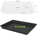 Plant Growing Trays 2 Pack, Plant Tray, 14.5"x11", Heavy Sturdy Plastic Plants Saucer, Seedling Starter Trays, Seed Starter Growing Tray (Black) by GreenHaven Gardens