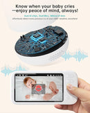 2K Video Baby Monitor with Camera and Audio, 3000ft Long Range Baby Monitor No WiFi 5.5" FHD Screen ANC Baby Camera Wireless, Feeding Clock, Night Vision, 2-Way Talk, AI Cry Detect, 6000mAh by TinyTreasures Baby Boutique