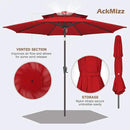 9ft Outdoor Patio Umbrella - 2 Tiers Table Umbrella Waterprool UV Protection, Sombrillas de Patio with Push Button Tilt&Crank, Sun Umbrella for Pool, Porch, Garden, Backyard(Red) by GreenHaven Gardens