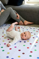 Yay Mats Stylish Extra Large Baby Play Mat. Soft, Thick, Non-Toxic Foam Covers 6 ft x 4 ft. Expandable Tiles with Edges Infants and Kids Playmat Tummy Time Mat (Cassia Polka Dot) by TinyTreasures Baby Boutique