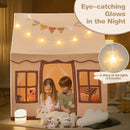 INFANS Kids Play Tent with Washable Mat Star Light Windows, Anti-Trip Large Playhouse Toys for Children Boys Girls, Indoor Outdoor Princess Tents Castle for Toddlers (Beige) by TinyTreasures Baby Boutique