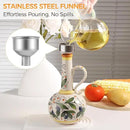 Ceramic Olive Oil Dispenser Bottle 23oz with Handles, Hand Painted Multi-Use Oil Cruet & Flower Vase, Decorative Stoneware Kitchen Cruet with Stainless Steel Spout for Oils, Sauces, Vinegar (B) by CozyNest Decor