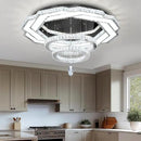 Flashing God Dia 40" Crystal Chandelier,LED Crystal Flush Mount Ceiling Light Modern Chandeliers for Bedrooms Dining Room,Living Room by CozyNest Decor