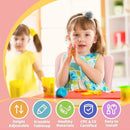 FUNLIO Kids Table and 4 Chairs Set, Height Adjustable Toddler Table and Chair Set for Ages 3-8, Easy to Wipe Arts & Crafts Table, for Classrooms/Daycares/Homes, CPC & CE Approved (5-Piece Set) - Pink by CozyNest Decor