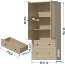 Rattan Oak Kitchen Pantry, 64.2" Tall Storage Cabinet with Doors and Drawers, Freestanding Wooden Storage Organizer for Kitchen, Dining Room by CozyNest Decor
