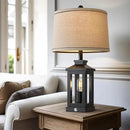 23.75" Retro Farmhouse Black Table Lamp for Living Room Bedroom Nightstand Set of 2 Touch Control Bedside Nightlight Vintage Modern Lamp with USB C+A Ports and 2 Light Sources by CozyNest Decor