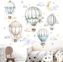 Baby Balloon Wall Stickers for Nursery: Kids Boys Girls Bedroom Wall Decals - Hot Air Balloon Stars Cloud by TinyTreasures Baby Boutique