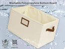 StorageWorks Storage Baskets for Shelves, Foldable Fabric Closet Storage Bins with PU Handles, Fabric Storage Bins Clothes Organizer, Ivory White, 3-Pack, Extra Large by TinyTreasures Baby Boutique