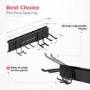 Garage Wall Organizer | 64" Heavy-Duty Tool Storage Rack | Adjustable Double-Layer Hooks | 400 lbs Capacity | Carbon Steel Wall Mount Holder for Shovels, Rakes, Ladders & Power Tools by GreenHaven Gardens