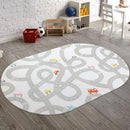 STARUIA Road Traffic Kids Rug Children Playing with Cars Playmat 3x5 Ft, Washable Play Carpet for Kids Playroom, Non-Slip Have Fun Safe Baby Nursery Rug for Toddler Boy's Bedroom Game Room Grey by CozyNest Decor
