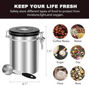 ShanSon Coffee Canister Airtight Stainless Steel Kitchen Food Storage Container with Date Tracker for Beans Grounds Tea Flour Cereal Sugar, 22OZ, Silver by CozyNest Decor