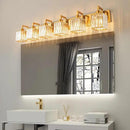 Modern Crystal Bathroom Vanity Light - 6-Lights Gold Brushed Brass Finish Wall Lamp by CozyNest Decor