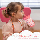 Kid Insulated Stainless Steel Tumbler with Silicone Straw, 12oz Sippy Cup for Kids (Dreamy Unicorn) by TinyTreasures Baby Boutique