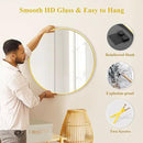 Fabuday Gold Circle Mirror for Bathroom - 24 Inch Golden Framed Round Mirror for Wall Decor, Living Room, Bedroom, Entryway Circular Mirrors by CozyNest Decor