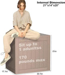 30 Gallon Deck Box Large Outdoor Storage for Patio Furniture,Outdoor Cushions,Garden Tools and Pool Supplies,Waterproof,Resin,Lockable(Grey) by CozyNest Decor