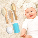 Baby Hair Care Kit, 5 in 1 Wooden Natural Goat Bristles Brush Cradle Cap Comb Baby Grooming Kit for Newborns Toddlers Boys Girls Gift by TinyTreasures Baby Boutique