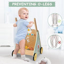 Wooden Baby Walker, Multiple Learning Activities Center Develops Motor Skills for Infant to Toddler, Push and Pull Walkers with Wheel for Boys Girls by TinyTreasures Baby Boutique