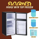 2.4 Cu.ft Mini Fridge Small Refrigerator with Freezer Dual Door Dorm Fridge for Personal Senven Temp Gear Suit for Apartment, Bedroom, Rv Silver by CozyNest Decor
