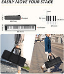 Finger Dance 61 Key Folding Piano Keyboard, Upgrand Imitation Wood Texture Keyboard Portable Piano, Bluetooth & MIDI, Foldable Keyboard Piano for Beginner - Deep Black by TinyTreasures Baby Boutique