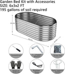 Large Raised Garden Bed Galvanized Metal Round Raised，Garden Bed Outdoor for Gardening 6x3x2FT for Vegetables Flowers Ground Planter Box by GreenHaven Gardens