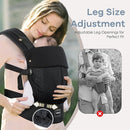 Baby Carrier with Lumbar Support, Cozy Baby Carrier Newborn to Toddler with Adjustable Seat Size, Ergonomic Infant Carrier with 3-Way Carry, Front Facing Toddler Hodler Carrier for Mom & Dad, Black by TinyTreasures Baby Boutique