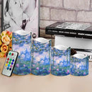 Ystardream Monet's Water Lily Flameless Candles with Timer Led Candles Flickering 4 Candle Sets for Home Decor,18 Key Remote Control，Dancing Flame, True Wax, Battery Powered. by GreenHaven Gardens