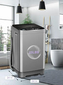 Full-Automatic Washing Machine 25 lbs Portable Washer 10 Wash Program & 8 Water Level with LED Display，Drain Pump, Ideal for Apartments, RV, Camping, Grey by CozyNest Decor