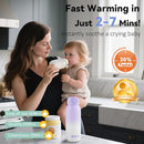 Portable Bottle Warmer for Travel: Large 12oz Capacity with Dual Heating Modes for Breast Milk & Water, Smart Temperature Control, Baby Bottle Warmer for Travel, Gifts for New Mom, Purple by TinyTreasures Baby Boutique