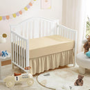 Horbaunal 2 Pack Set Crib Skirt & Crib Bed Sheet, Khaki Crib Bed Skirt 28" x 52" with 14" Drop Dust Ruffle, Soft Microfiber Toddler Bedskirt Nursery Bedding Skirt for Baby Girls and Boys by TinyTreasures Baby Boutique