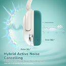 iClever BTH20 Active Noise Cancelling Headphones for Kids, 60H Play Time,Type C Fast Charging,Safe Volume 80dBA,Bluetooth5.4,Award-Winning Kids Headphones Wireless for iPad Tablet Airplane,White&Green by TinyTreasures Baby Boutique
