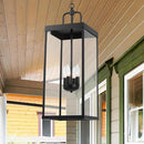 Large Outdoor Pendant Lantern Light Fixture for Front Porch, 28 Inch 4-Light Black Exterior Hanging Chandelier with Clear Glass, Outdoor Indoor Pendant Lamp for Patio, Gazebo, Entryway, Doorway by CozyNest Decor