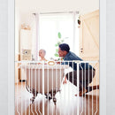 Owlie Adjustable Safety Gate for Stairs - 29-57'' Wide, 30.5'' Tall, No Drilling, Pressure Mount, White by TinyTreasures Baby Boutique