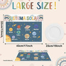 Spanish Educational Preschool Placemats Set of 6 Boho Plastic Table Mats Toddler Children Montessori Place Mats for Kids Washable Vinyl Holiday Table Decoration for Indoor Outdoor Party Kitchen Dining by CozyNest Decor
