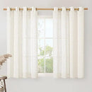 LAMIT 54 Inch Length Linen Curtains for Bedroom, Light Filtering Window Curtains Farmhouse Boho Bronze Grommet Panels for Living Room, Cream, 2 Panels Set, 52 x 54 Inch by CozyNest Decor