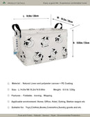 Rectangular Folding Laundry Basket,Canvas Basket,Nersury Hamper,Suitable for Children,Office,Bedroom,Clothes,Toys Storage (REC Cow), 14.9’’L ×10.2’’W×9.05’’H inches by TinyTreasures Baby Boutique