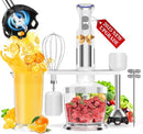 Immersion Blender Handheld Hand Blender - 1100W Non Scratch Stick Blender for Kitchen 12 Speed and Turbo Mode Chopper, Beaker, Whisk and Milk Frother for Milkshake Puree Smoothie Food by TinyTreasures Baby Boutique