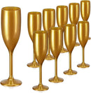 XUWAIDSGN Acrylic Champagne Flutes Toasting Glasses Unbreakable Mimosa Bar Reusable Wine Glasses Vintage Champagne Flutes Stemmed Drinking Cups 5.4 OZ for Christmas Birthday (10, Gold) by CozyNest Decor