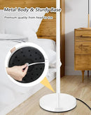 BoostArea Torchiere Floor Lamp, 30W Super Bright LED Standing Lamp, 3000K Stepless Dimmable Pole Lamp with Rotary Switch, 70 Inch Tall Metal Modern White Floor lamp for Living Room/Bedroom/Office/Den by CozyNest Decor