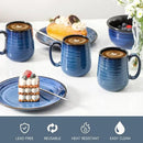 Hasense Coffee Mugs Set of 6, 12 Ounce Coffee Cups Set with Handle, Ceramic Tea Mugs for Kitchen, Blue Latte Mugs for Coffee,Cocoa, Tea, Stylish Mug Gift, Dishwasher and Microwave Safe by CozyNest Decor