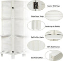 Room Divider with Shelves, Privacy Screen, Room Dividers and Folding Privacy Screens, 5 Panel Wood Temporary Wall Partition Separation Separator, White