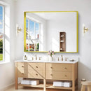 Gold Bathroom Mirror, 36x48 Inch Rectangular Framed Mirror, Large Wall Mounted Bathroom Vanity Mirror Over Sink for Bedroom,Restroom, Living Room, Hangs Vertically or Horizontally by CozyNest Decor